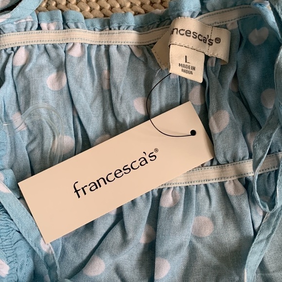 NWT/ FRANCESCA’S Everly Polka Dot Babydoll Tank Top - Picture 6 of 6